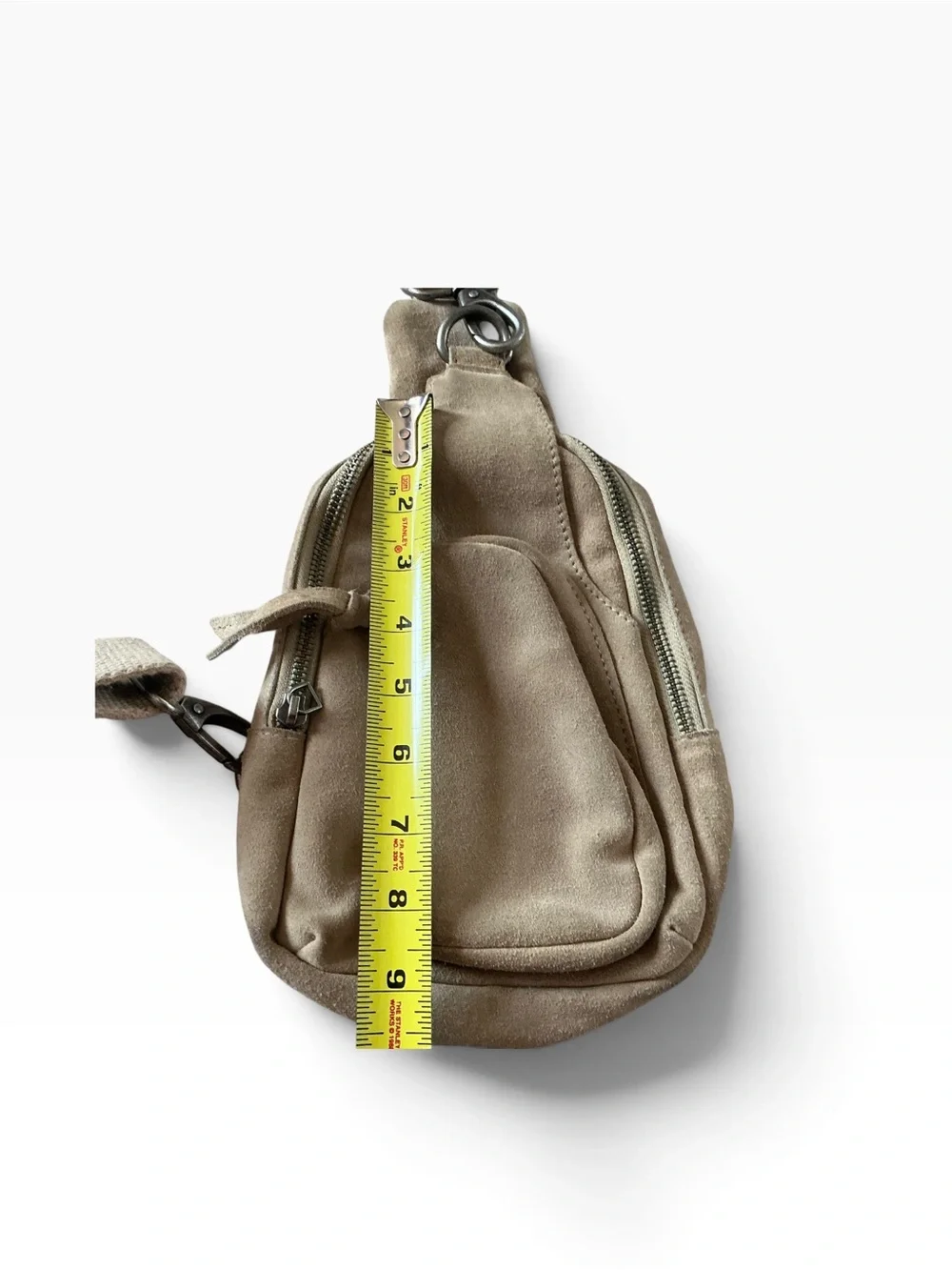 Free people Hudson suede leather sling crossbody bag beige hobo hippie